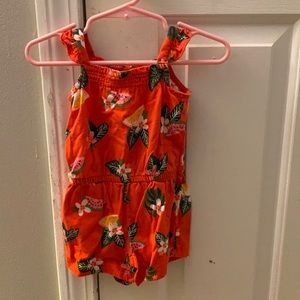 Carter’s one piece jumpsuit (shorts) BabyGirl size 6months. Red with flowers.